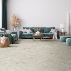 Laminátová Podlaha KRONO (1595953) Herringbone 8 - Dub Chantilly- 630x126 mm - HO 8 mm AC5/32 4V - rybia kosť - 1clic2go pure+