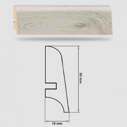 Soklová Lišta Swiss Krono AURUM Aroma P85 - MDF fólia - Jaseň Ľalia (3880) - 85x16x2500 mm