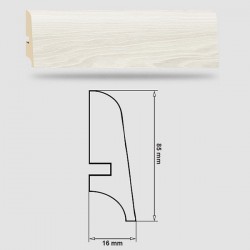 Soklová Lišta Swiss Krono AURUM Fiori P85 - Aqua Zero - MDF fólia - Dub Daisy (4585) - 85x16x2500 mm