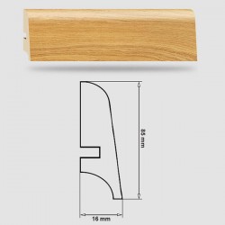 Soklová Lišta Swiss Krono AURUM Fiori P85 - Aqua Zero - MDF fólia - Dub Dalia (4589) - 85x16x2500 mm