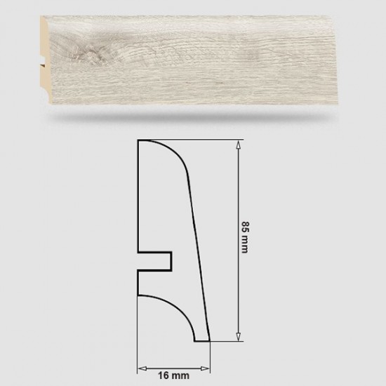 Soklová Lišta Swiss Krono AURUM Fiori P85 - Aqua Zero - MDF fólia - Dub Orchidea (4586) - 85x16x2500 mm Soklová Lišta Swiss Krono AURUM Fiori P85 - Aqua Zero - MDF fólia - Dub Orchidea (4586) - 85x16x2500 mm