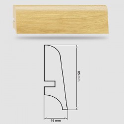 Soklová Lišta Swiss Krono AURUM Fiori P85 - Aqua Zero - MDF fólia - Dub Sunflower (4588) - 85x16x2500 mm