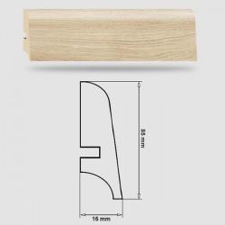 Soklová Lišta Swiss Krono AURUM Fiori P85 - Aqua Zero - MDF fólia - Dub Tulip (4587) - 85x16x2500 mm