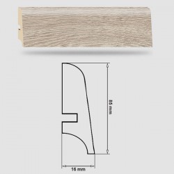 Soklová Lišta Swiss Krono AURUM Gusto P85 - MDF fólia - Dub Ceylon (3491) - 85x16x2500 mm