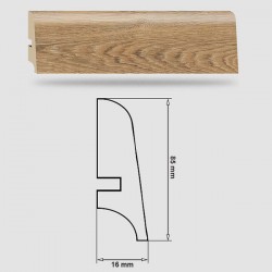 Soklová Lišta Swiss Krono AURUM Gusto P85 - MDF fólia - Dub Šafrán (3493) - 85x16x2500 mm