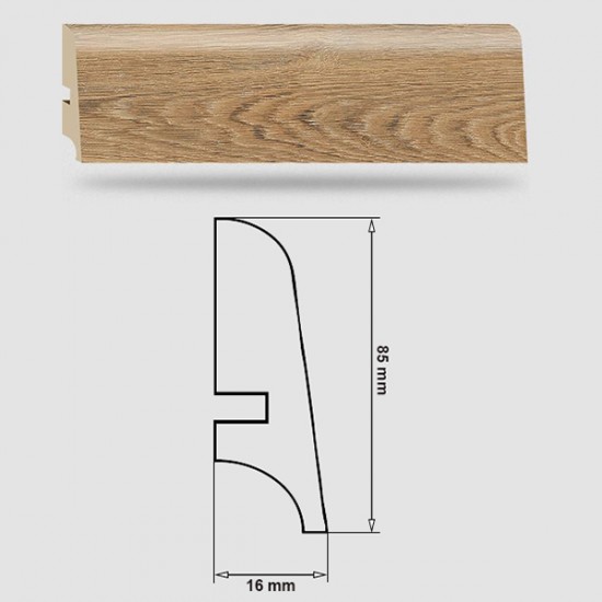 Soklová Lišta Swiss Krono AURUM Gusto P85 - MDF fólia - Dub Šafrán (3493) - 85x16x2500 mm Soklová Lišta Swiss Krono AURUM Gusto P85 - MDF fólia - Dub Šafrán (3493) - 85x16x2500 mm