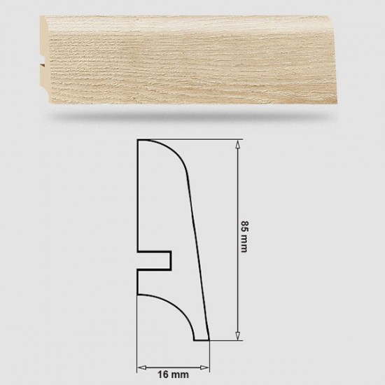 Soklová Lišta Swiss Krono AURUM Gusto P85 - MDF fólia - Dub Tamala (4522) - 85x16x2500 mm