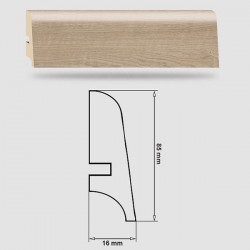 Soklová Lišta Swiss Krono AURUM Infinity P85 - Aqua Zero - MDF fólia - Dub Horizon (4591) - 85x16x2500 mm
