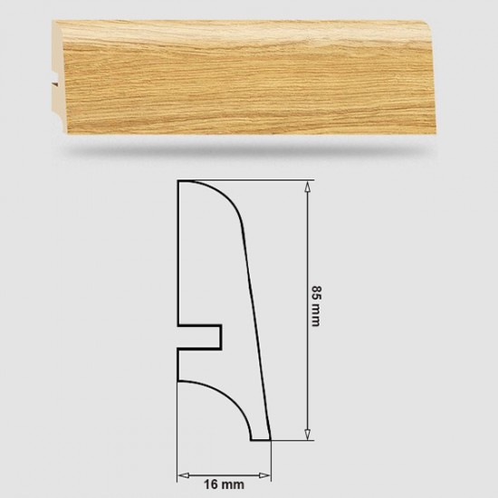 Soklová Lišta Swiss Krono AURUM Movie P85 - Aqua Zero - MDF fólia - Dub Hollywood (4581) - 85x16x2500 mm Soklová Lišta Swiss Krono AURUM Movie P85 - Aqua Zero - MDF fólia - Dub Hollywood (4581) - 85x16x2500 mm