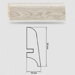 Soklová Lišta Swiss Krono AURUM Senso P85 - MDF fólia - Dub Latino (3486) - 85x16x2500 mm