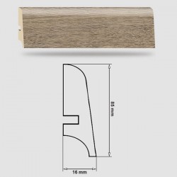 Soklová Lišta Swiss Krono AURUM Senso P85 - MDF fólia - Dub Mambo (3495) - 85x16x2500 mm