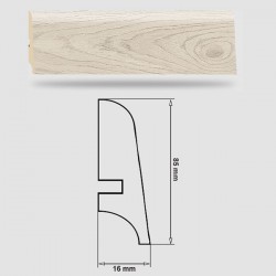 Soklová Lišta Swiss Krono AURUM Symfonia P85 - Aqua Zero - MDF fólia - Dub Presto (4530) - 85x16x2500 mm