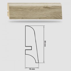 Soklová Lišta Swiss Krono AURUM Vision P85 - MDF fólia - Dub Louvre (3879) - 85x16x2500 mm