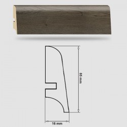 Soklová Lišta Swiss Krono AURUM Vision P85 - MDF fólia - Dub Skalný (3343) - 85x16x2500 mm