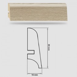 Soklová Lišta Swiss Krono AURUM Vision P85 - MDF fólia - Vzor Platanu (3334) - 85x16x2500 mm