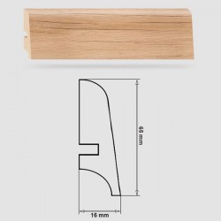 Soklová Lišta Swiss Krono FERRUM Alfa P65 - MDF fólia - Dub Bacchus (3511) - 65x16x2500 mm