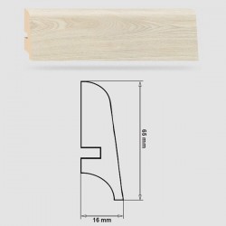 Soklová Lišta Swiss Krono FERRUM Delta P65 - MDF fólia - Borovica Tripoli (3461) - 65x16x2500 mm