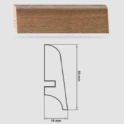 Soklová Lišta Swiss Krono FERRUM Delta P65 - MDF fólia - Dub Korintský (5386) - 65x16x2500 mm