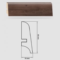 Soklová Lišta Swiss Krono FERRUM Delta P65 - MDF fólia - Dub Olympia (3502) - 65x16x2500 mm