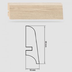 Soklová Lišta Swiss Krono FERRUM Delta P65 - MDF fólia - Dub Sparta (5387) - 65x16x2500 mm