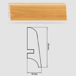 Soklová Lišta Swiss Krono FERRUM Delta P65 - MDF fólia - Dub Thessaloniki (5378) - 65x16x2500 mm