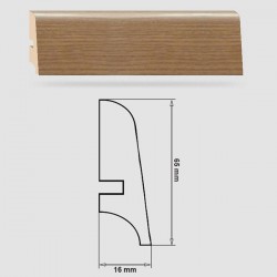 Soklová Lišta Swiss Krono FERRUM Kappa P65 - MDF fólia - Astoria Ikar (2613) - 65x16x2500 mm