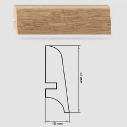 Soklová Lišta Swiss Krono FERRUM Kappa P65 - MDF fólia - Dub Achilles (2596) - 65x16x2500 mm