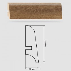 Soklová Lišta Swiss Krono FERRUM Kappa P65 - MDF fólia - Dub Diogenes (5385) - 65x16x2500 mm