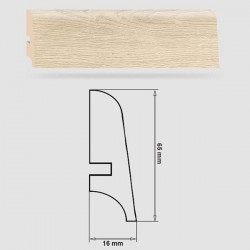 Soklová Lišta Swiss Krono FERRUM Kappa P65 - MDF fólia - Dub Erasmus (5383) - 65x16x2500 mm