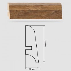 Soklová Lišta Swiss Krono FERRUM Omega P65 - MDF fólia - Borovica Kefalónia (3837) - 65x16x2500 mm