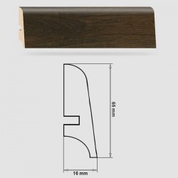 Soklová Lišta Swiss Krono FERRUM Omega P65 - MDF fólia - Dub Rodos (2023) - 65x16x2500 mm