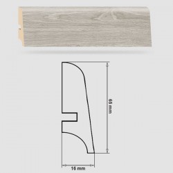 Soklová Lišta Swiss Krono FERRUM Omega P65 - MDF fólia - Dub Santorini (2060) - 65x16x2500 mm
