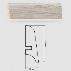 Soklová Lišta Swiss Krono FERRUM Sigma P65 - MDF fólia - Brest Kasandra (5375) - 65x16x2500 mm
