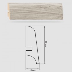 Soklová Lišta Swiss Krono FERRUM Sigma P65 - MDF fólia - Brest Kasandra (5375) - 65x16x2500 mm