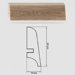 Soklová Lišta Swiss Krono FERRUM Sigma P65 - MDF fólia - Dub Andromeda (5380) - 65x16x2500 mm