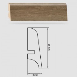 Soklová Lišta Swiss Krono FERRUM Sigma P65 - MDF fólia - Dub Larysa (5384) - 65x16x2500 mm