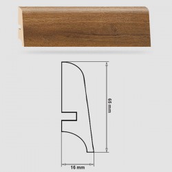 Soklová Lišta Swiss Krono FERRUM Sigma P65 - MDF fólia - Dub Ophelia (5381) - 65x16x2500 mm
