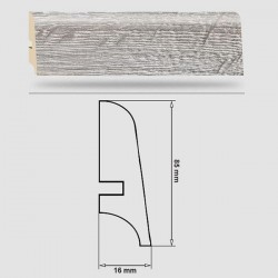 Soklová Lišta Swiss Krono PLATINUM Blackpool P85 - MDF fólia - Dub Queen (4919) - 85x16x2500 mm