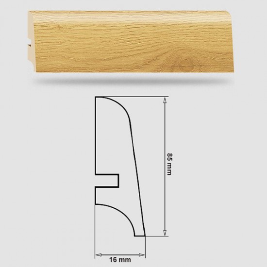 Soklová Lišta Swiss Krono PLATINUM Exclusive P85 - MDF fólia - Dub Grenada (4556) - 85x16x2500 mm Soklová Lišta Swiss Krono PLATINUM Exclusive P85 - MDF fólia - Dub Grenada (4556) - 85x16x2500 mm
