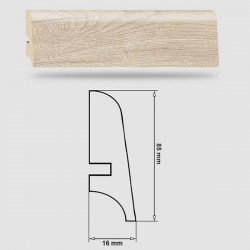 Soklová Lišta Swiss Krono PLATINUM Marine P85 - MDF fólia - Dub Atlantik (3788) - 85x16x2500 mm