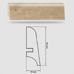 Soklová Lišta Swiss Krono PLATINUM Marine P85 - MDF fólia - Dub Pacifik (3280) - 85x16x2500 mm