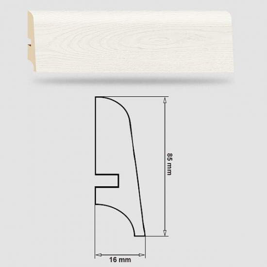 Soklová Lišta Swiss Krono PLATINUM Milo P85 - MDF fólia - Dub Nike (3305) - 85x16x2500 mm