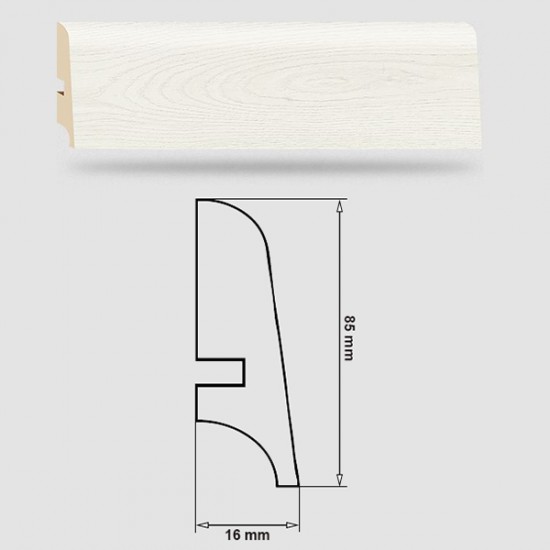 Soklová Lišta Swiss Krono PLATINUM Milo P85 - MDF fólia - Dub Nike (3305) - 85x16x2500 mm Soklová Lišta Swiss Krono PLATINUM Milo P85 - MDF fólia - Dub Nike (3305) - 85x16x2500 mm