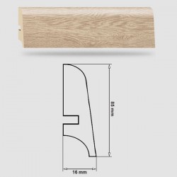 Soklová Lišta Swiss Krono PLATINUM Milo P85 - MDF fólia - Dub Pandora (3747) - 85x16x2500 mm