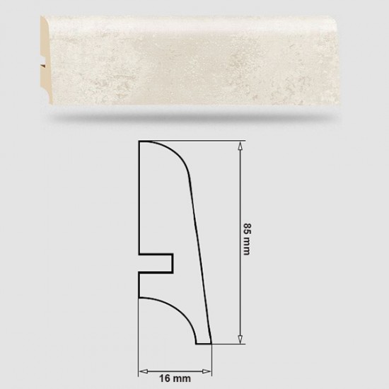 Soklová Lišta Swiss Krono PLATINUM Paloma P85 - MDF fólia - Crema Clara (4500) - 85x16x2500 mm Soklová Lišta Swiss Krono PLATINUM Paloma P85 - MDF fólia - Crema Clara (4500) - 85x16x2500 mm