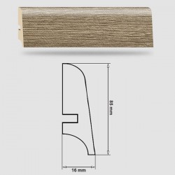 Soklová Lišta Swiss Krono PLATINUM Paloma P85 - MDF fólia - Dub Kiko (4560) - 85x16x2500 mm