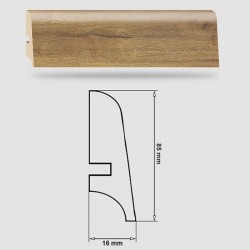 Soklová Lišta Swiss Krono PLATINUM Terra P85 - MDF fólia - Dub Cracovia (4923) - 85x16x2500 mm