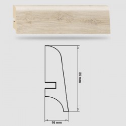 Soklová Lišta Swiss Krono PLATINUM Terra P85 - MDF fólia - Dub Montparnasse (4914) - 85x16x2500 mm