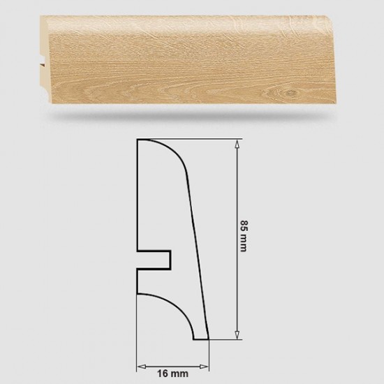 Soklová Lišta Swiss Krono PLATINUM Zodiac P85 - MDF fólia - Dub Scorpio (4569) - 85x16x2500 mm Soklová Lišta Swiss Krono PLATINUM Zodiac P85 - MDF fólia - Dub Scorpio (4569) - 85x16x2500 mm