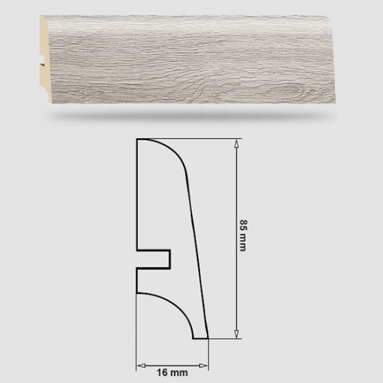 Soklová Lišta Swiss Krono PLATINUM Zodiac P85 - MDF fólia - Dub Taurus (4570) - 85x16x2500 mm Soklová Lišta Swiss Krono PLATINUM Zodiac P85 - MDF fólia - Dub Taurus (4570) - 85x16x2500 mm